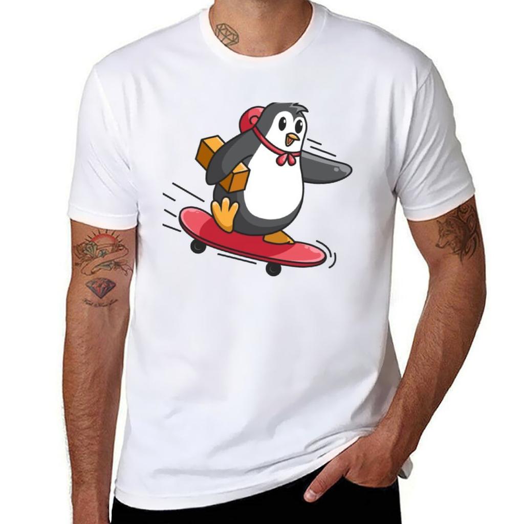 Speedy Penguin TShirt Graphic Print Short Sleeve TShirt