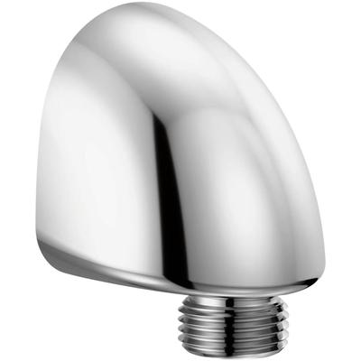 Robinet coudé en alliage de zinc pour montage mural avec finition nickel brossé conçu pour l'intégration d'un système de douche à main