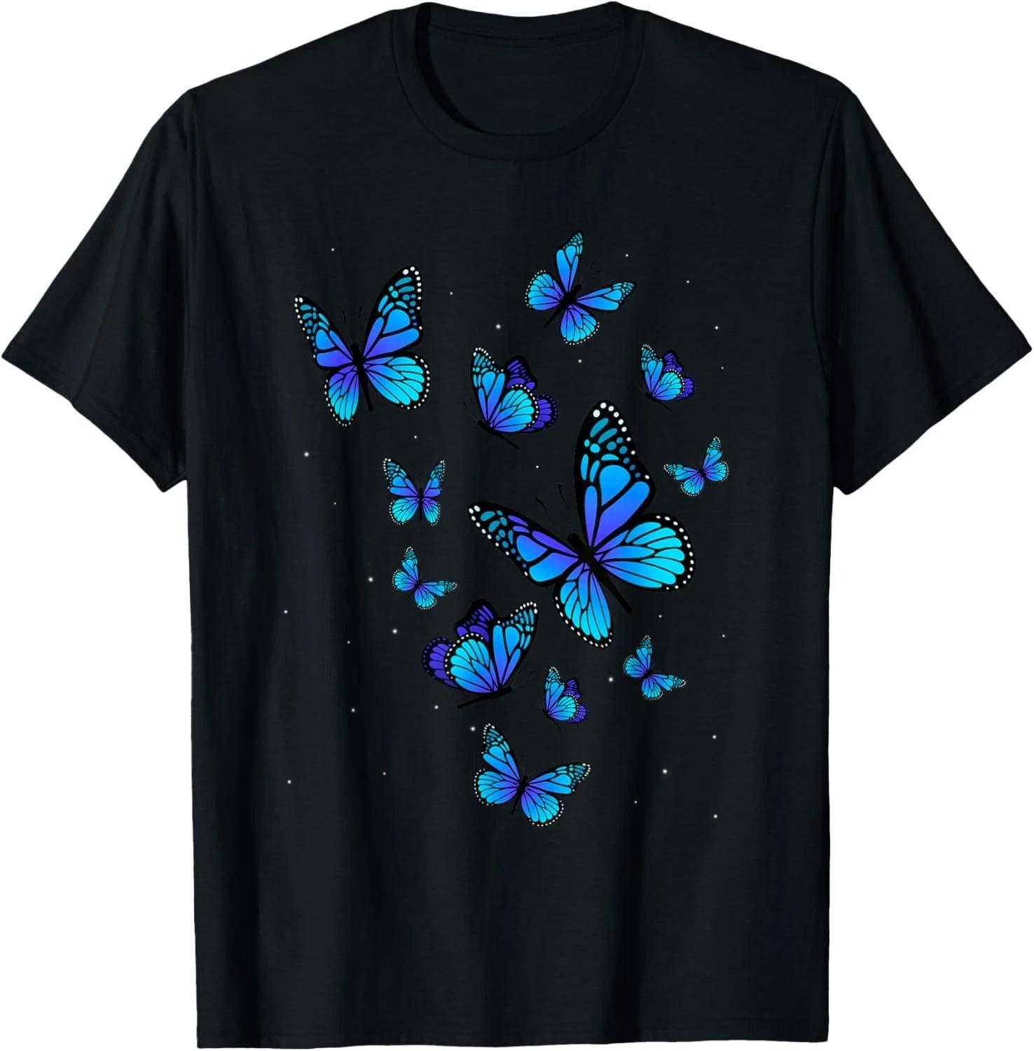 Blue Butterfly Art Garden Beautiful Butterflies T-Shirt 3XL