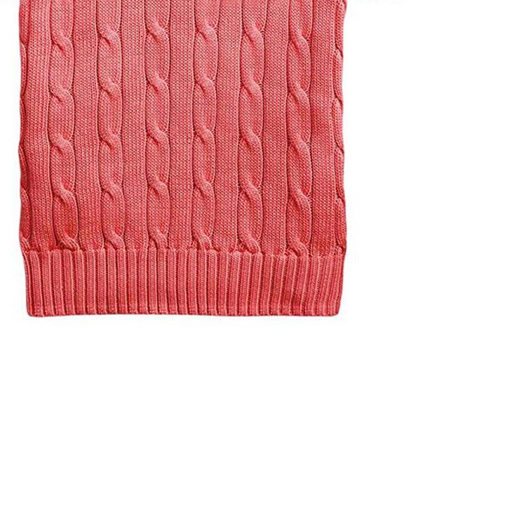 Polo Ralph Lauren Jednobarevný žebrovaný úpletový svetr s krátkým rukávem a kulatým výstřihem Dámské topy Růžový 211910987-014