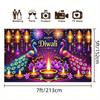 1 Piece Diwali Festival Lantern Festival Celebration Party Banner Background Decoration Multi Functional Celebration Banner