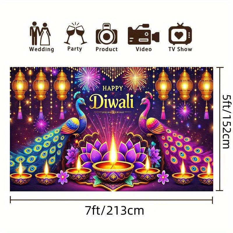 1 Piece Diwali Festival Lantern Festival Celebration Party Banner Background Decoration Multi Functional Celebration Banner