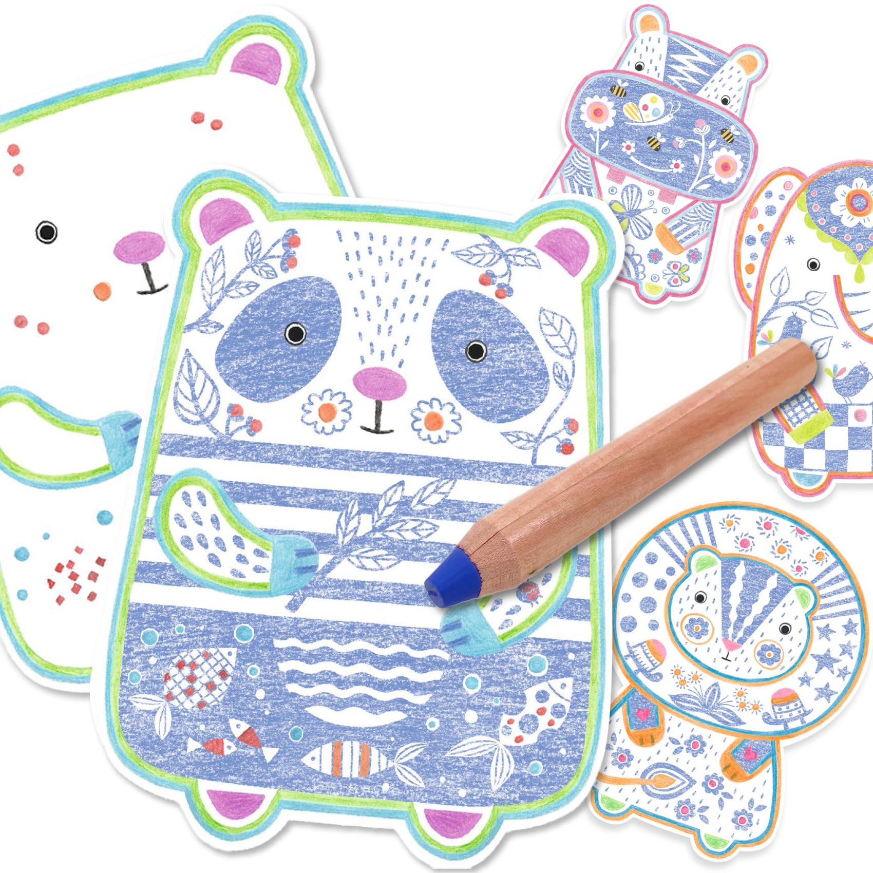 

DJECO Раскраска Дикое животное Скретч-арт Живопись бритьем Ручка для скретч-арта Животное Образовательный рисунок 1 год 18 месяцев 2 года 3 года Мальчик Девочка