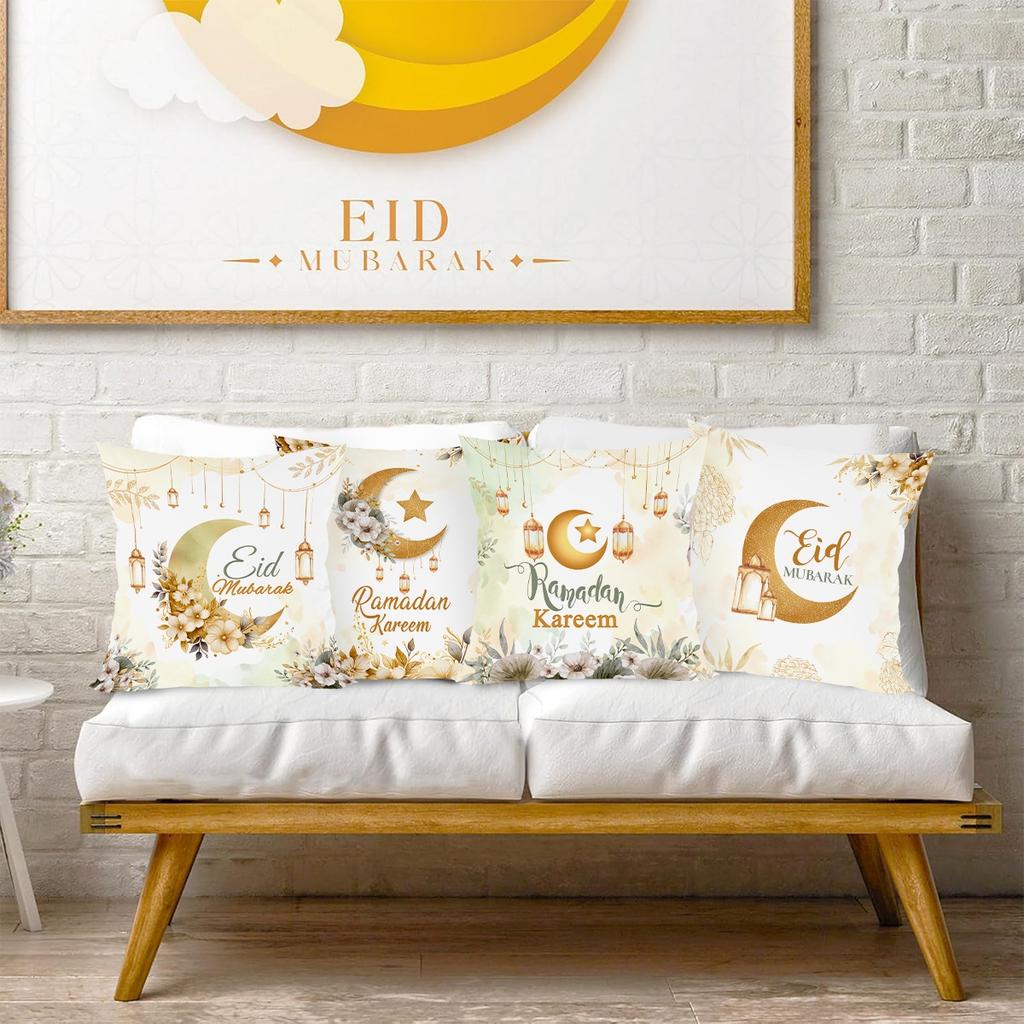 Eid Mubarak Kissenbezug Ramadan Kareem Dekoration für Zuhause Muslim Islam Party Dekor Eid Al Adha Zubehör