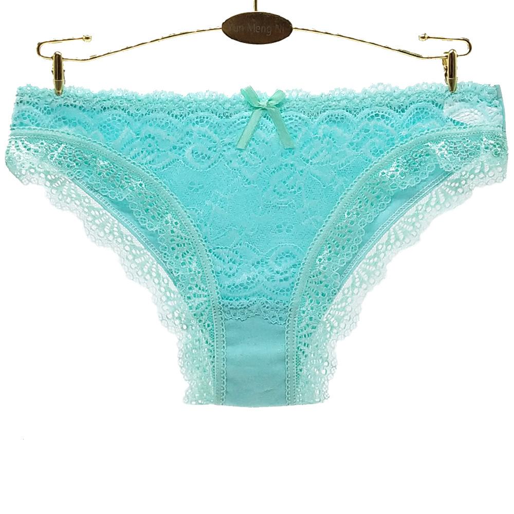 Woman Underwear Women's Cotton Sexy Panties Briefs Solid Lace Girls Ladies Knickers Intimates 6 Pcs