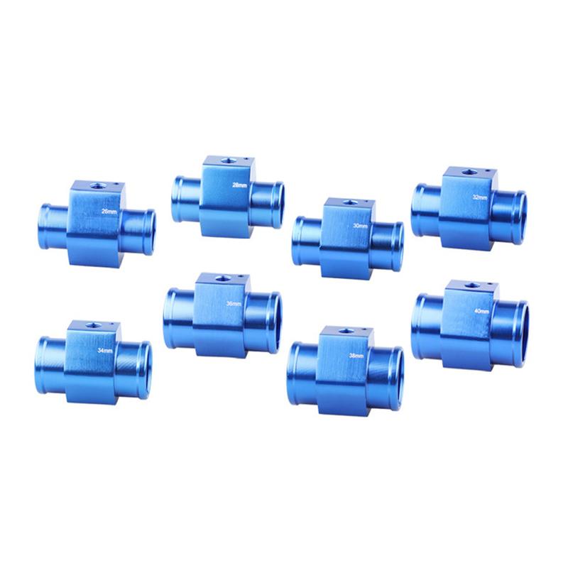 Universal Blue/Black Water Temperature Temp 26mm-40mm Sensor Gauge Joint Pipe Radiator Hose Adapter with 2 Clamps