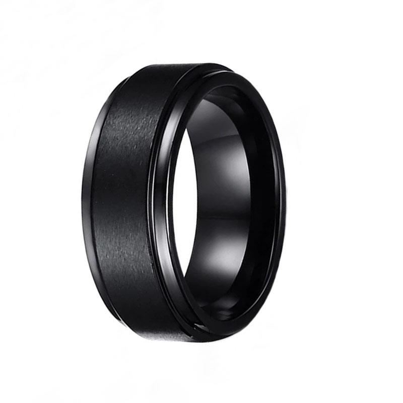 Matný Nerezový Pánský Titanový Prsten s Dvojitým Zkosením
