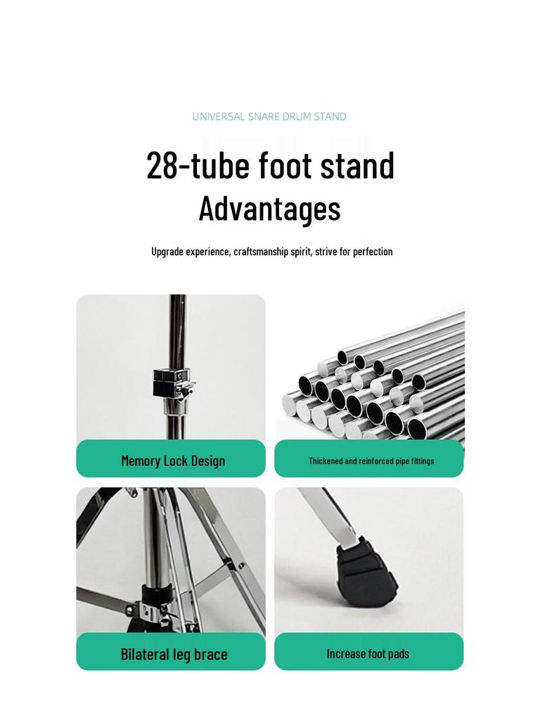 28 Tube Jazz Hi-Hat Cymbal Stand with Drum Accessories