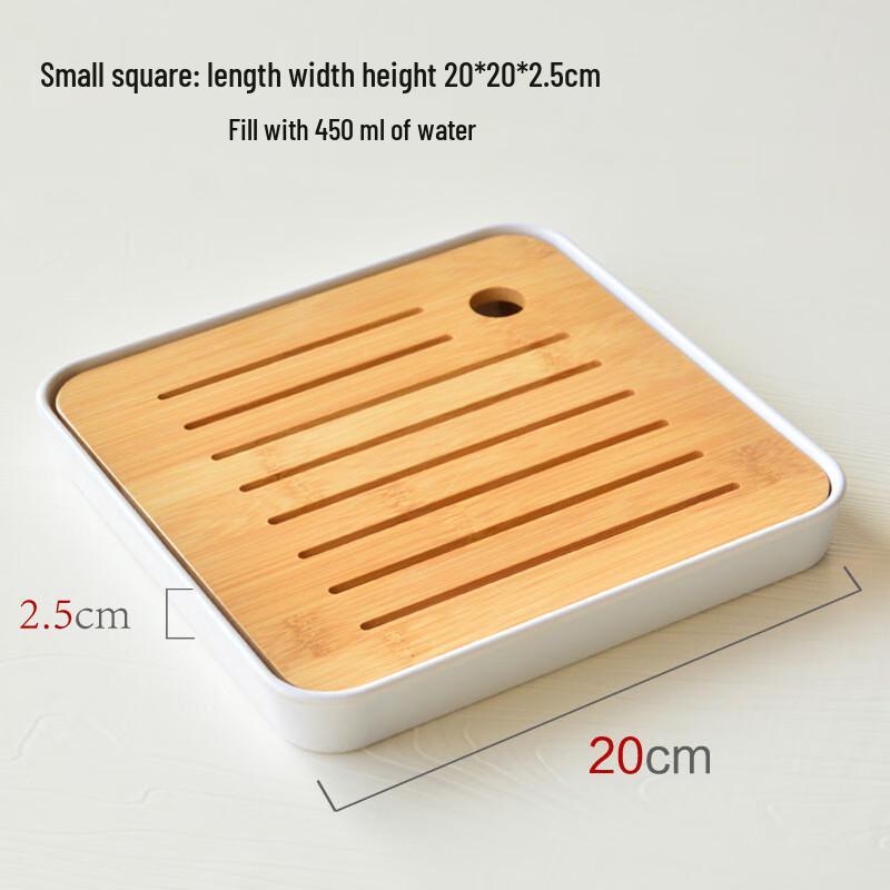 AIQIYIXUAN DH Bamboo Melamine Tea Tray Small Square