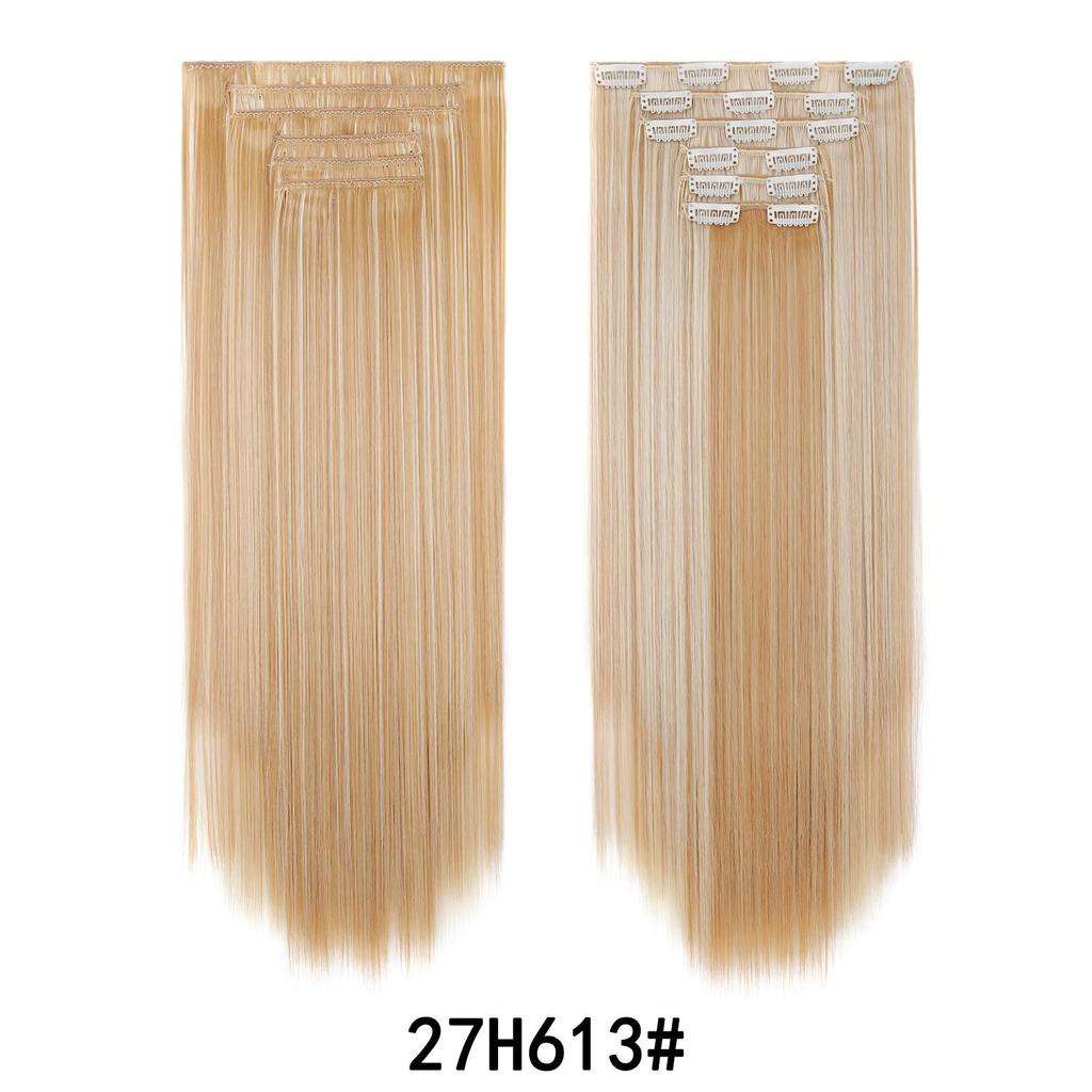 6Pcs/Set Clip-in Hair Extensions Long Straight Hair for Full Head Synthetic Hairpiec for Women Ladies