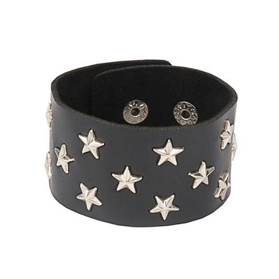 Punk czarny mankiet Wrap skórzana bransoletka z ćwiekami opaska na nadgarstek metalowe nity Stud bransoletka dla kobiet mężczyzn Rock gotycka biżuteria