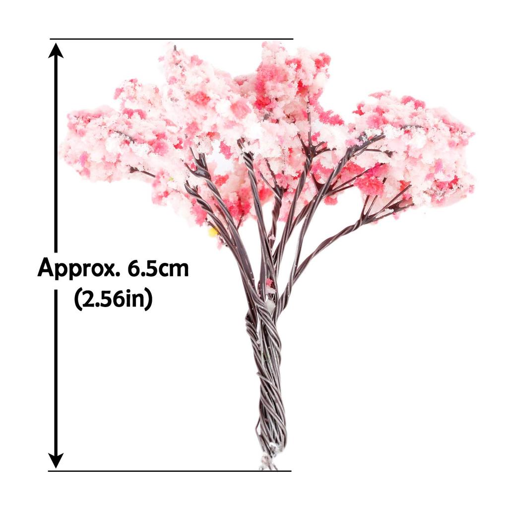 20pcs Cherry Tree Diorama Cherry Tree Railway Model Pink Flower Tree Model Model Tree for Potted Landscape Iron Wire Architectural Model Scenery