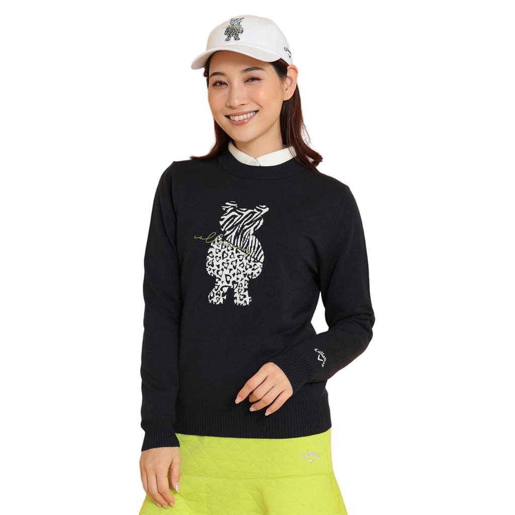 Callaway Crew Neck Knit Golf C24218205 Women's (Bear Jacquard) / / 1120_Navy