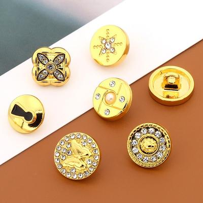 10 szt. guzików do koszuli damskie ubrania kardigan szyfon okrągłe metalowe guziki dziecięce męskie koszule uniwersalne złote guziki Daquan