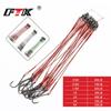 FTK 20 Piece Fishing Steel Hook and Wire Leader with Rolling Swivel Clip 12cm/4.724in 16cm/6.30in 20cm/7.874in
