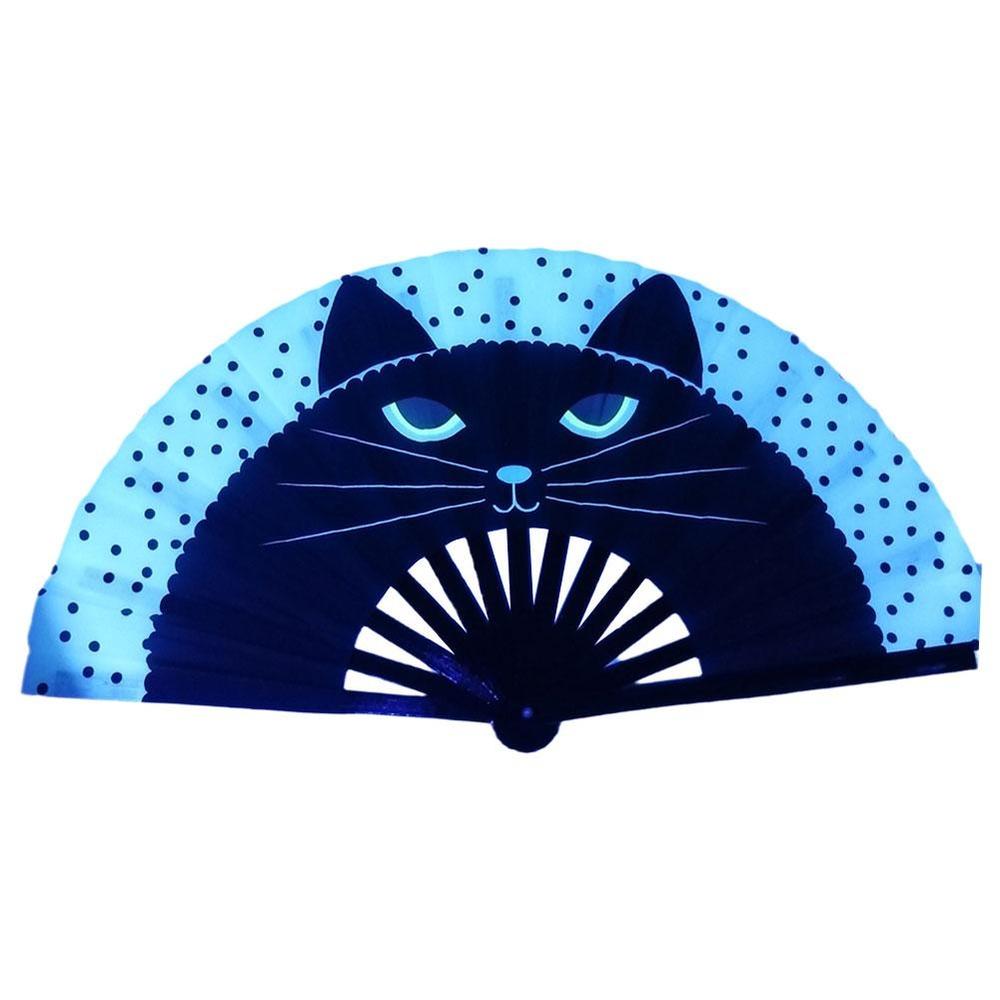 New Foldable Bamboo Fan 33cm Lightweight Holding Laser Colors Hand Fan Portable PVC Clack Clapping Fans for Line Dancing