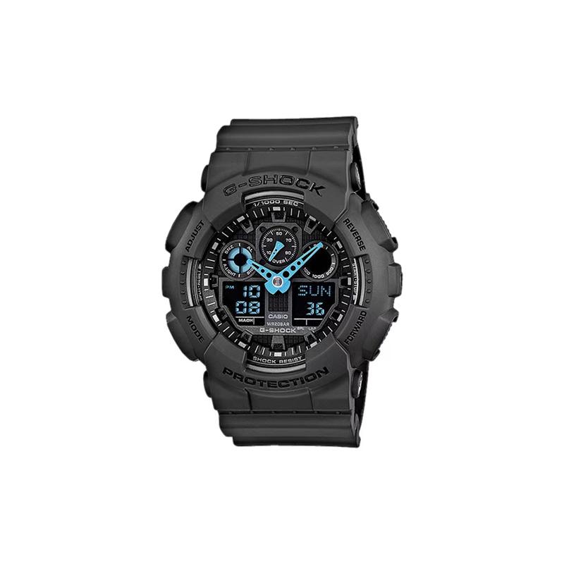 

Casio G-SHOCK Series Fashionable Street Cool Classic Pointer Dual Display Dial 200 Meters Waterproof Quartz Movement Resin Strap Japanese GA-100C-8A чорний