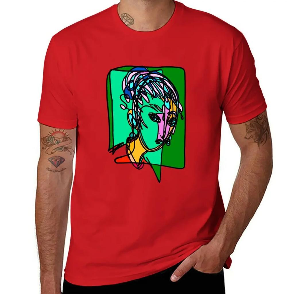 Portrait 01 - One Line T-Shirt graphics oversized Men's t-shirts