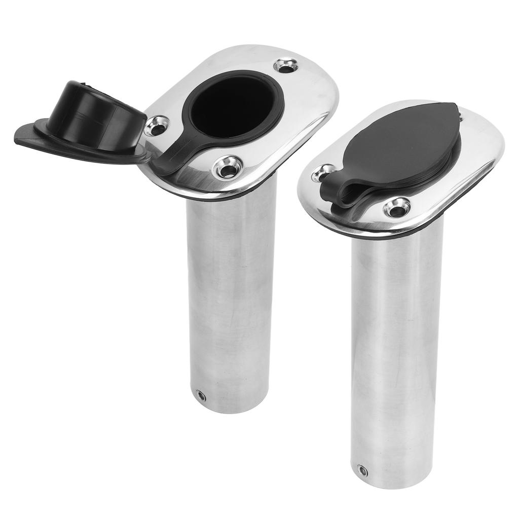 1 Pair 316 Stainless Steel Rod Holder Heavy Duty 15 Degree Fishing Rod Holder for Yatcht