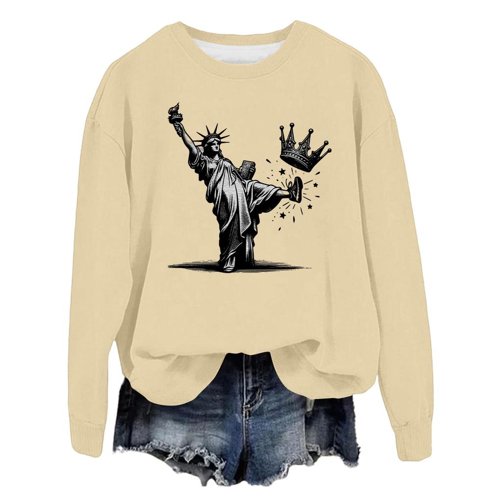 Women's Fashion Casual Long Sleeve Loose Printed Sweatshirt
