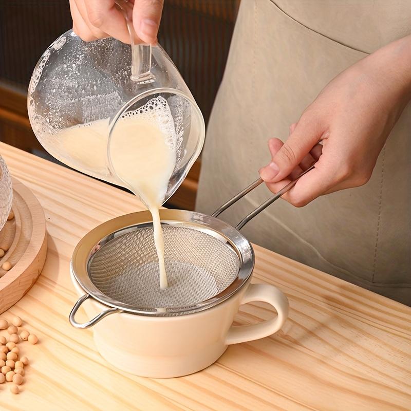 Stainless Steel Colander Kitchen Household Mesh Oil Drain Ladle Bean Curd Tip Ear Mesh Flour Filter Sieve