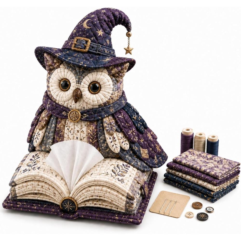 Quilted Quilted Tissue Box Owl Shape Patchwork Animal Kit New DIY Sewing Kit Craft Project