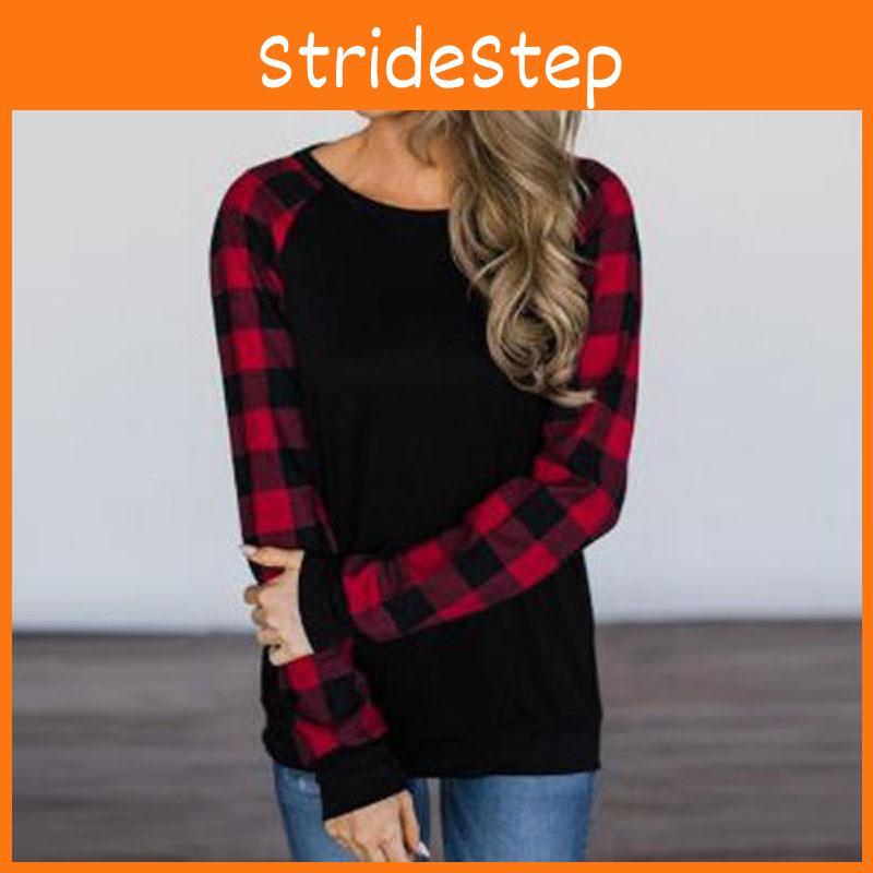 Elegant Ladies Long Sleeve Blouse Premium Quality Striped Plaid Loose Casual T Shirt