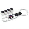 VOQO2 4Pcs Car Tire Valve Dust Caps With Car Badge Key Rings Keychain For BMW E53 E70 E71 E72 E83 X1 X2 X3 X4 X5 X6 X7 E84 F48 F49 F39