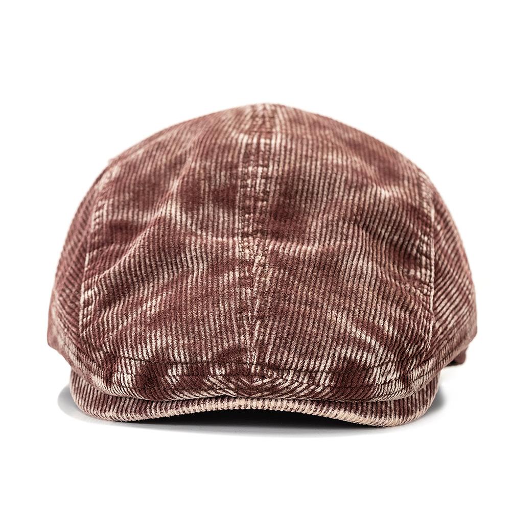 Corduroy Forward Hat Vintage Men Peaked Cap Beret Women's Tie-Dye Anti-Wearing Cap