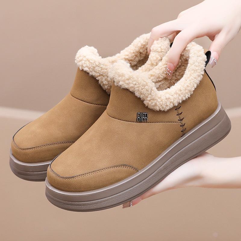 Birkenstock Women's Winter Fleece Women's Shoes, Cotton Shoes, Women's One-foot Pedals, Platform Mom Shoes, Fashionable Height-enhancing Shoes