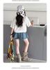 Girls' Korean Style Summer Set: Short-Sleeve T-Shirt & Thin Denim Skirt Shorts