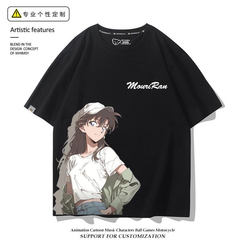 Detective Conan Anime Manica Corta Xiaolan Mouri Ran Stampata Nuova Moda Unisex e da Donna Indumenti Nuovi Casual Manica Corta
