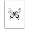 Canvas Print, Drawn Butterfly
