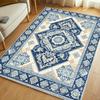 Moroccan Tribe Diamond Geometric Area Rug Non Slip Stain Resistant Floor Carpet for Living Room Bedroom Study Retro Home Decor