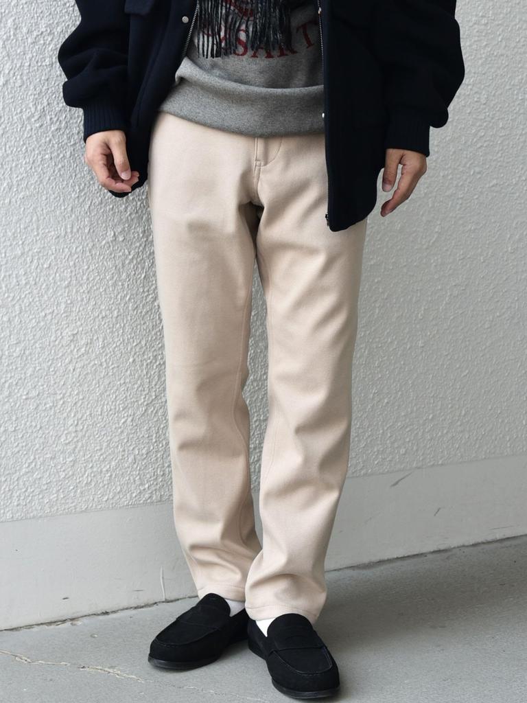 SHIPS any Men's Fleece-Lined Warm Stretch Tapered Chino Pants, 2024 Fall/Winter, Beige, Size L (713160005)