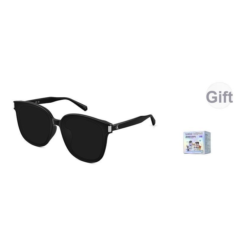 

Calvin Klein Fashionable Minimalist Versatile Large Frame Face-Enhancing Sunglasses Square Sunglasses Unisex sunglasses CKJ26623SLB 001-Black Frame with Gray Lens