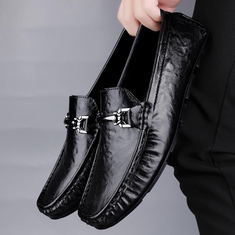 Fashion Genuine Leather Male Comfortable Dress Shoe Stylish Non-Slip Mens Slip On Driving Shoes New Arrival Male Casual Business Shoes