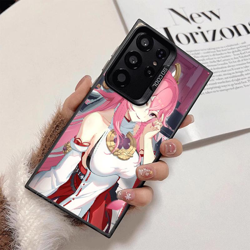 Genshin Impact Yae Miko Soft Phone Case for Samsung Galaxy S24 S25 FE S26 Edge S23 Ultra S22 Plus S21 + Shockproof Cover Back Sh