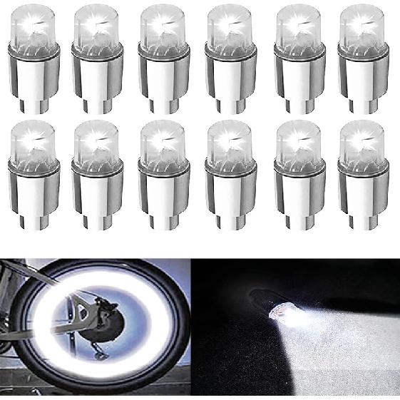 12 PCS LED Wheel Lights Flash Light Tire Valve Cap Lamp For Car Trucks Motorcycle Bike (Blue)