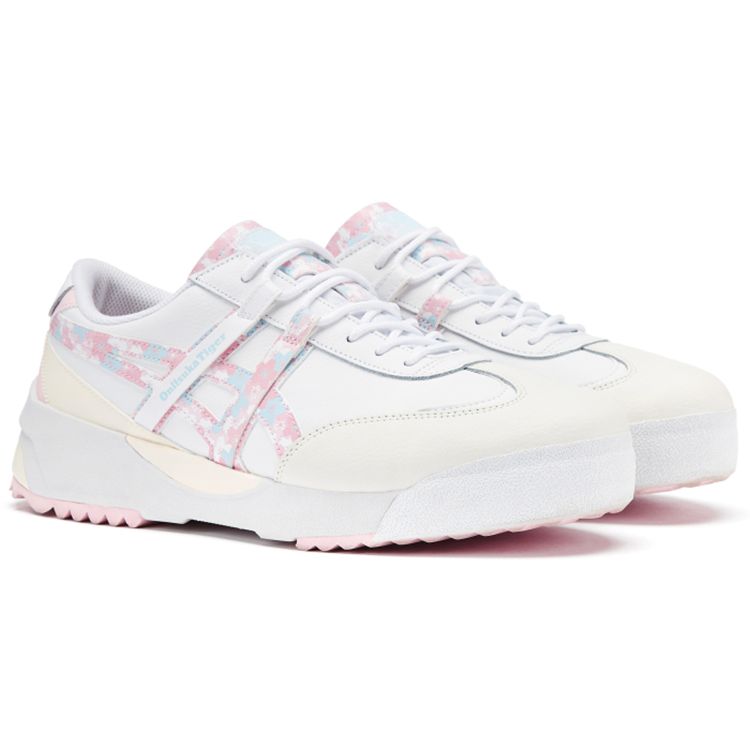ONITSUKA TIGER Delegation Leather Comfortable Daily Shock Absorbing Durable Low Top Casual Shoes Unisex Casual Shoes White Cherry-Blossom 1183B953-100