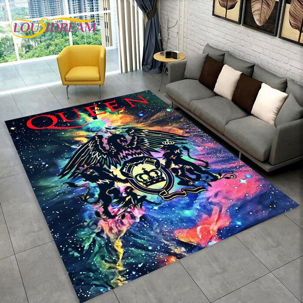 Freddie Mercury Queen-Rock-Band Χαλί Περιοχής, Χαλί για Σαλόνι Υπνοδωμάτιο Καναπέ Διακόσμηση Πατάκι Πόρτας, Παιδικό Παιχνίδι Αντιολισθητικό Χαλάκι Δαπέδου