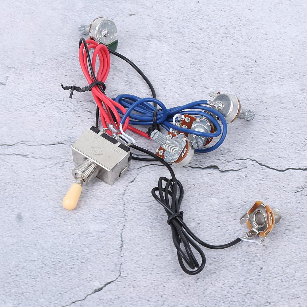 Guitar Wiring Harness Kit Prewired 3 Way Switch 2V2T1J for Electric Guitar Wire AccessoriesYellow