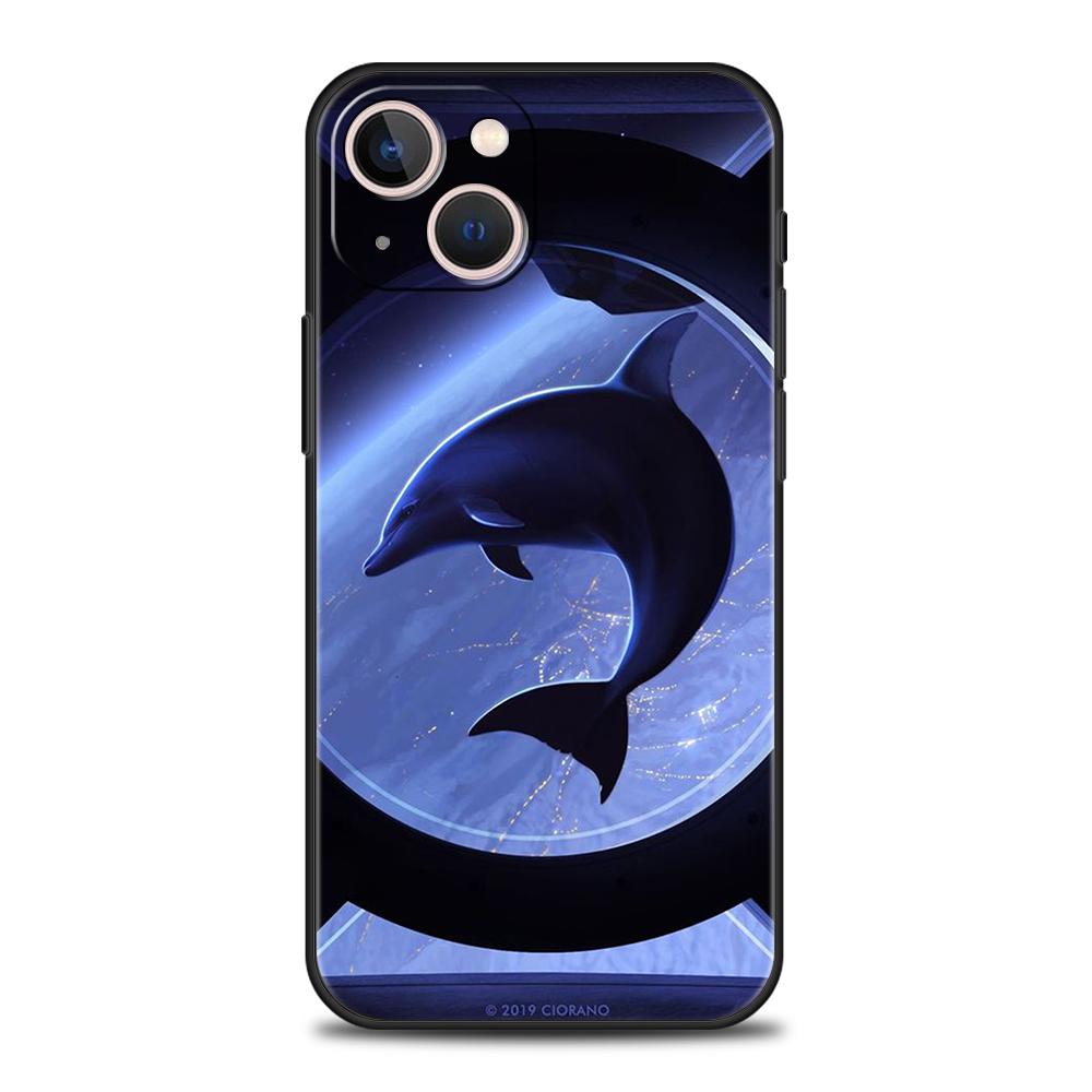 Ocean Animal Dolphin Phone Case for iPhone 16 15 14 13 12 Pro Max 11 Pro Max 7 8 Plus XS XR Shockproof Silicone Soft Shell Bags