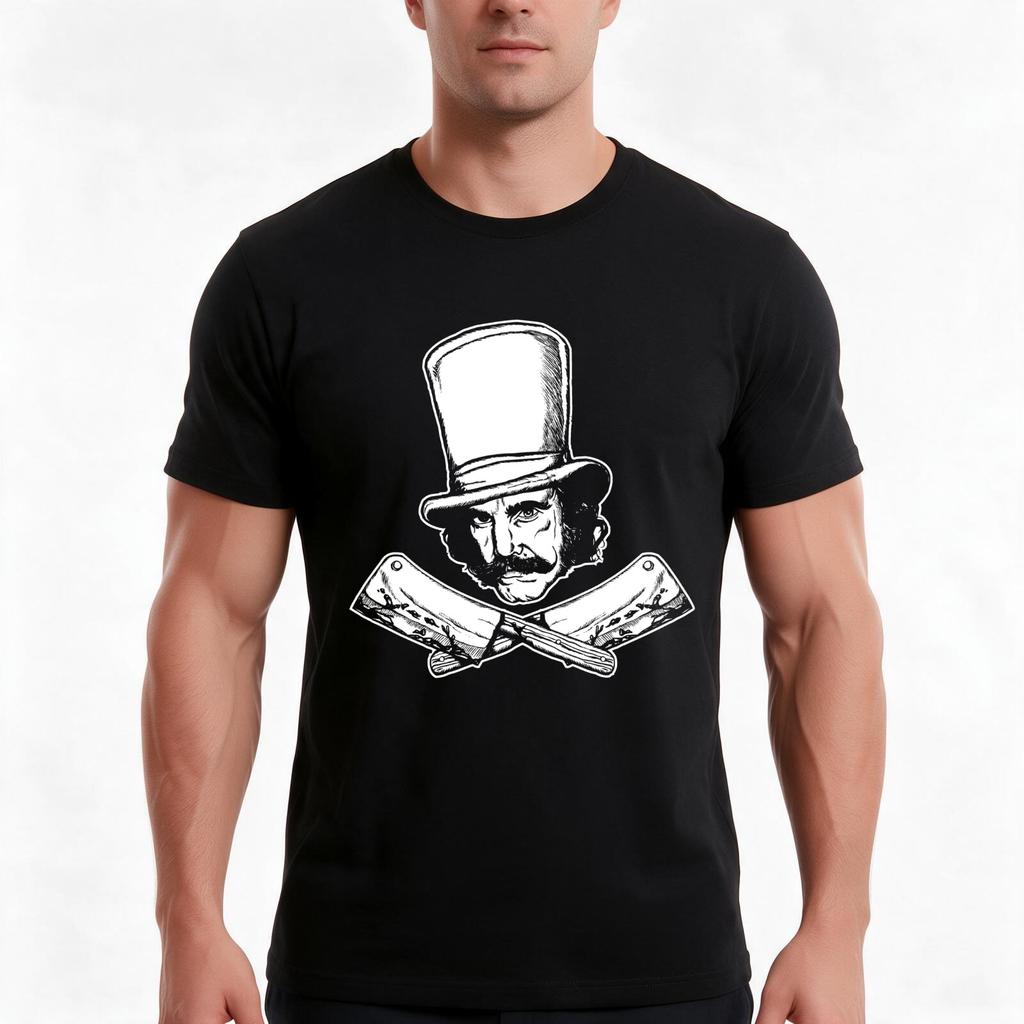 Le boucher (Version Puriste Noir et Blanc) T-shirt Été Décontracté Coton Oversize Streetwear Hauts Impression Graphique Vintage