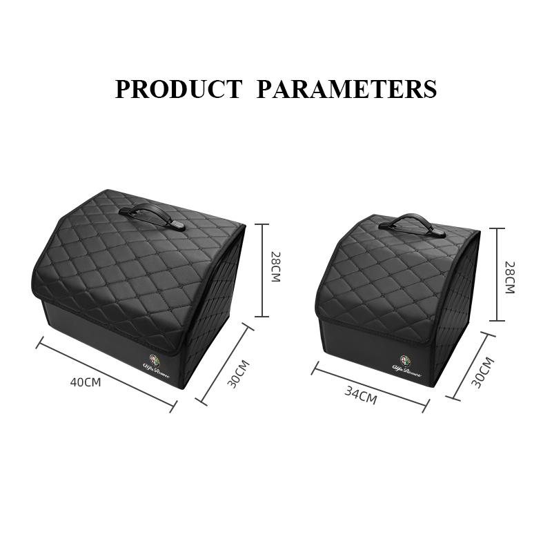 2026 Hot Alfa Romeo Leather Car Trunk Storage Box Large Capacity Toolcase Foldable Organizer Case For Alfa Romeo 159 166 Giulia