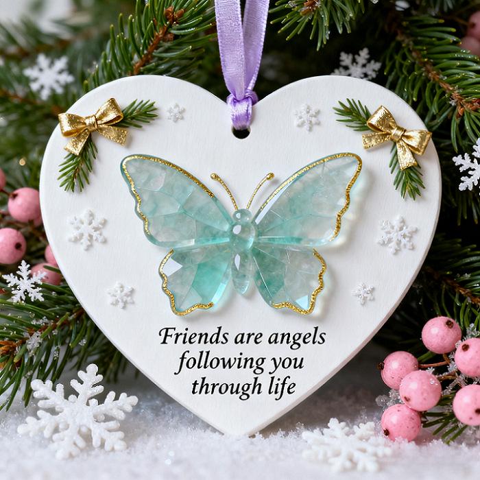 Cross-Border Friendship Sea Glass Heart Ornament