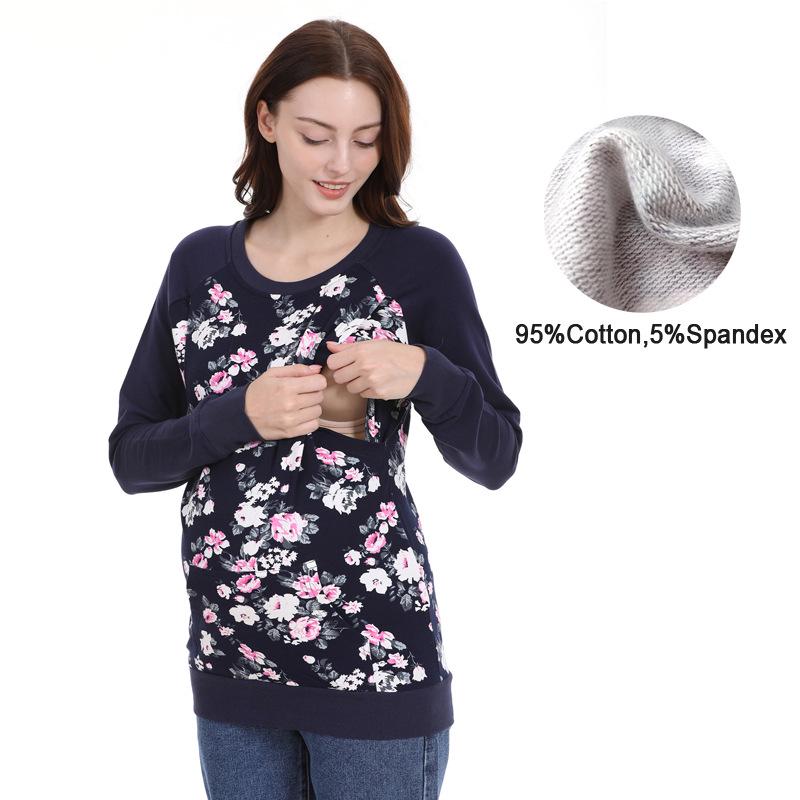 

2025 Versatile Breastfeeding Hoodie for Pregnant & Postpartum Women s Spring & Autumn Outerwear Large темно-синього кольору