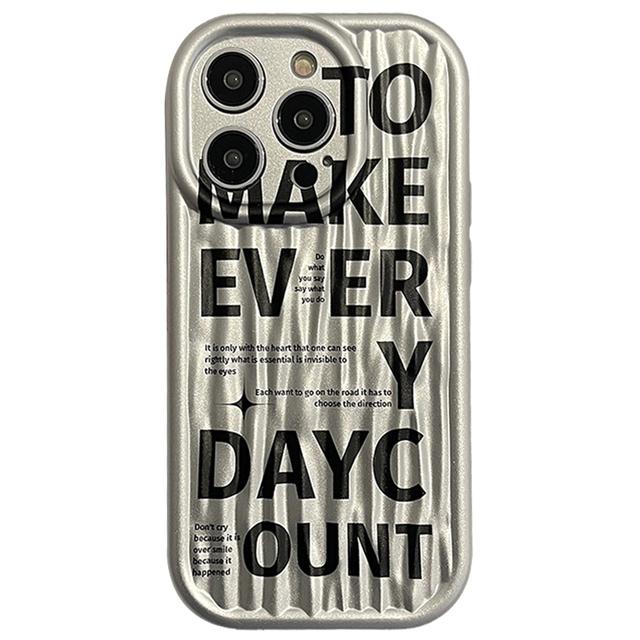 

Чехол для телефона с серебряными полосками и буквами для Iphone 13 12 11 14 Pro Max, мягкая силиконовая задняя крышка for iphone14 (6.1 )