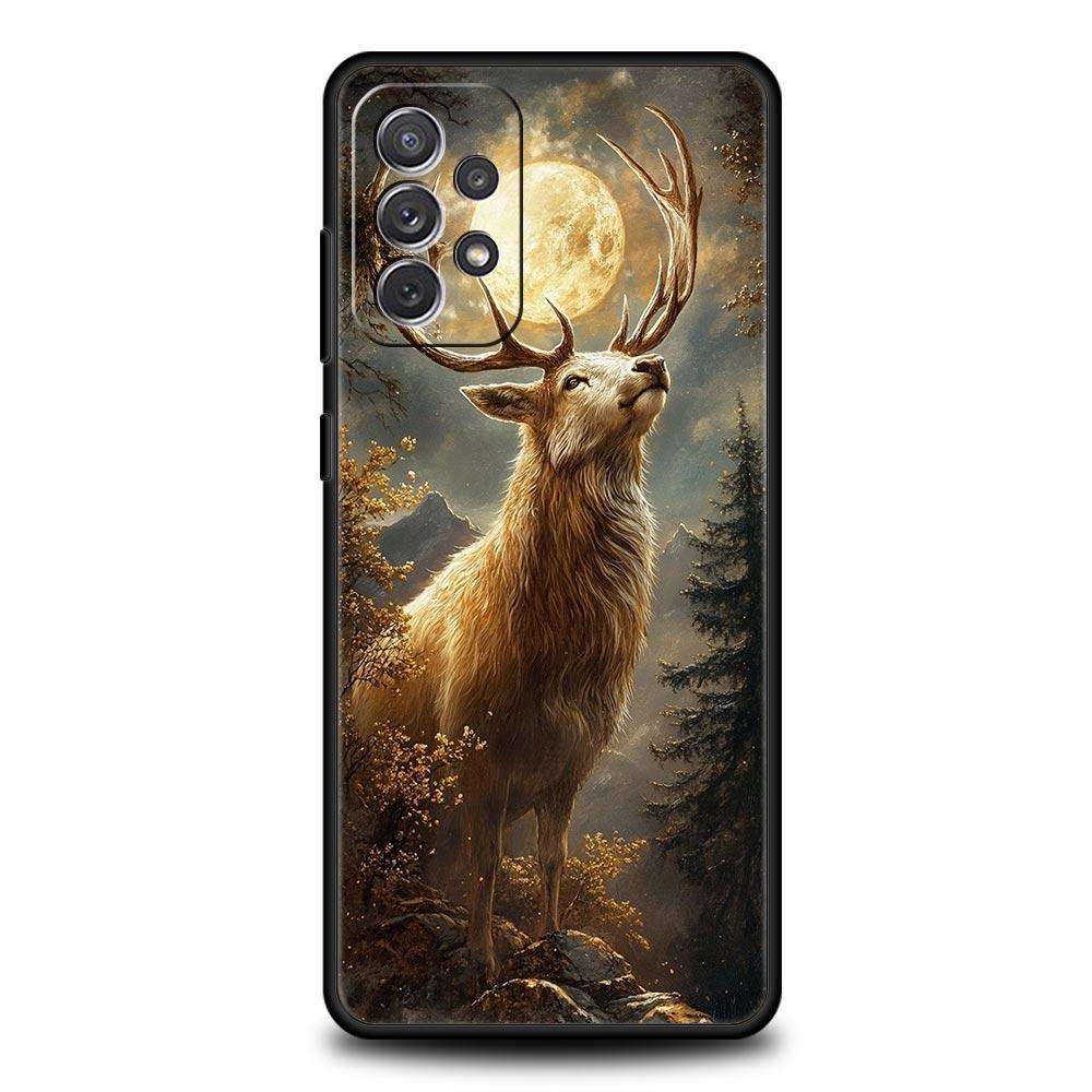 Cartoon Animal Deer Phone Case for Samsung Galaxy A55 A35 A15 A14 A13 A25 A54 A51 A71 A72 A73 A32 A52 A41 5G Soft TPU Shell Bags