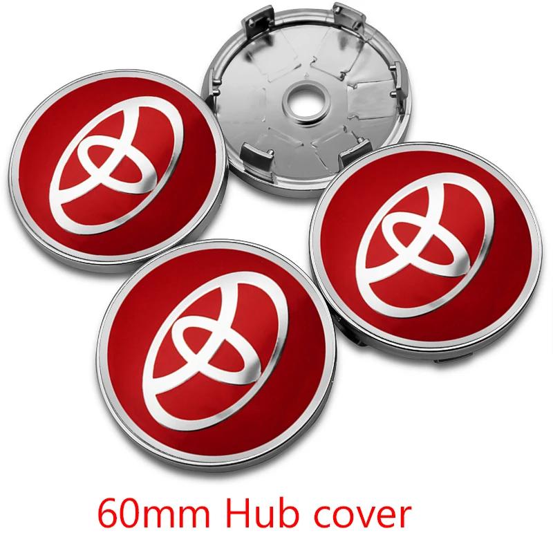 4Pcs 56mm 57mm 60mm 62mm Car Wheel Center Hub Cap Stickers Accessory For Toyota Rav4 Yaris Avensis Corolla Camry crown Rim Cover